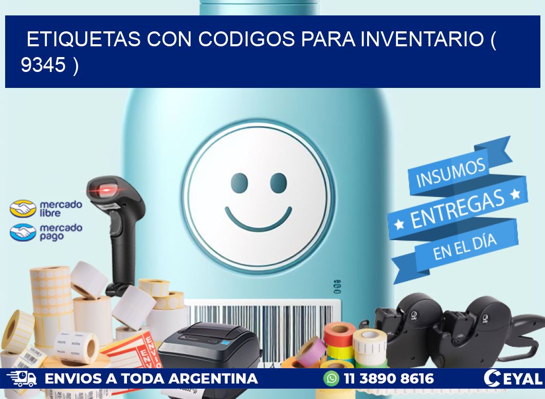 ETIQUETAS CON CODIGOS PARA INVENTARIO ( 9345 )