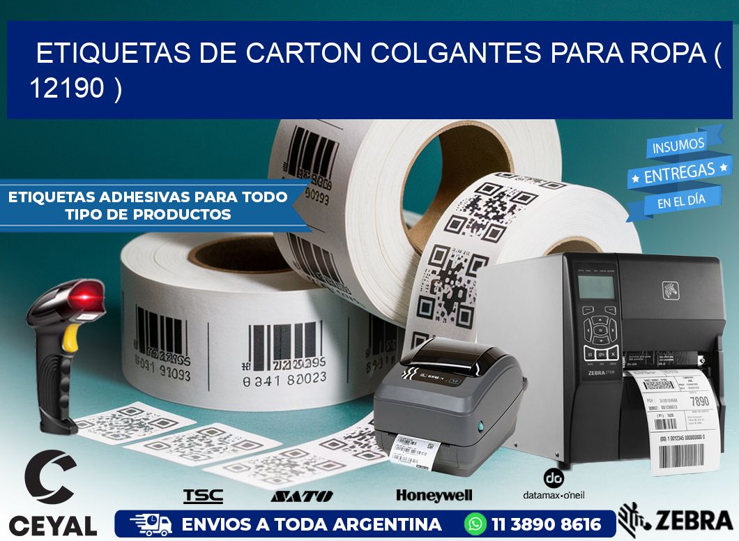 ETIQUETAS DE CARTON COLGANTES PARA ROPA ( 12190 )