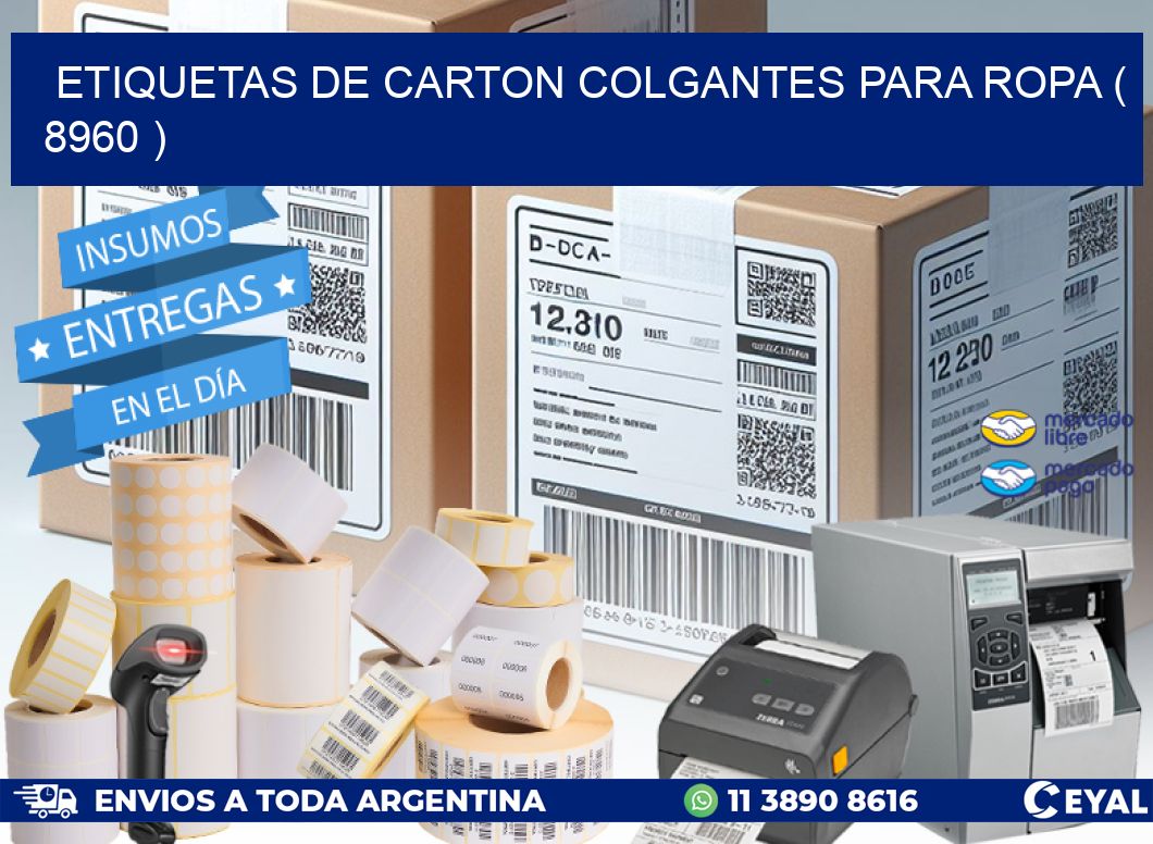 ETIQUETAS DE CARTON COLGANTES PARA ROPA ( 8960 )