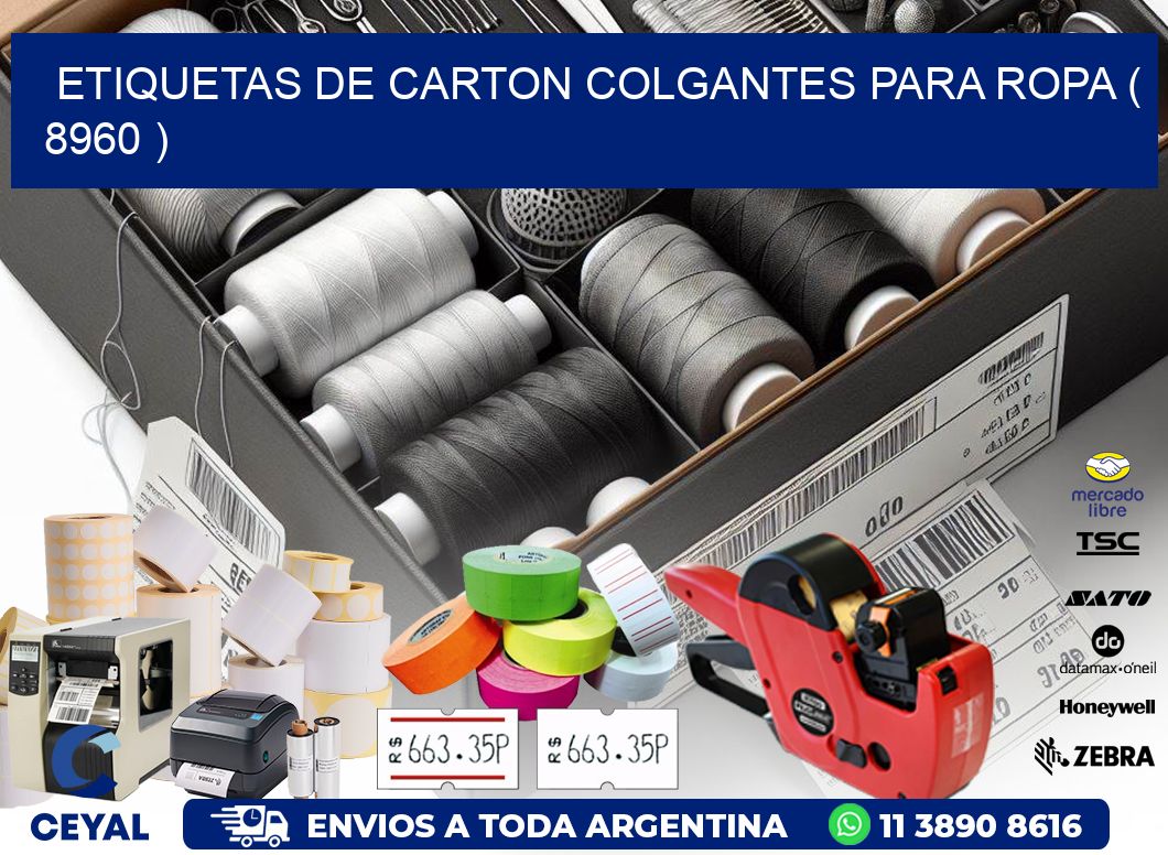 ETIQUETAS DE CARTON COLGANTES PARA ROPA ( 8960 )