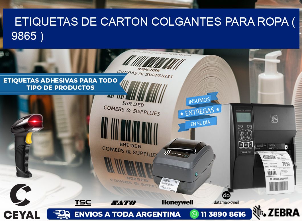 ETIQUETAS DE CARTON COLGANTES PARA ROPA ( 9865 )