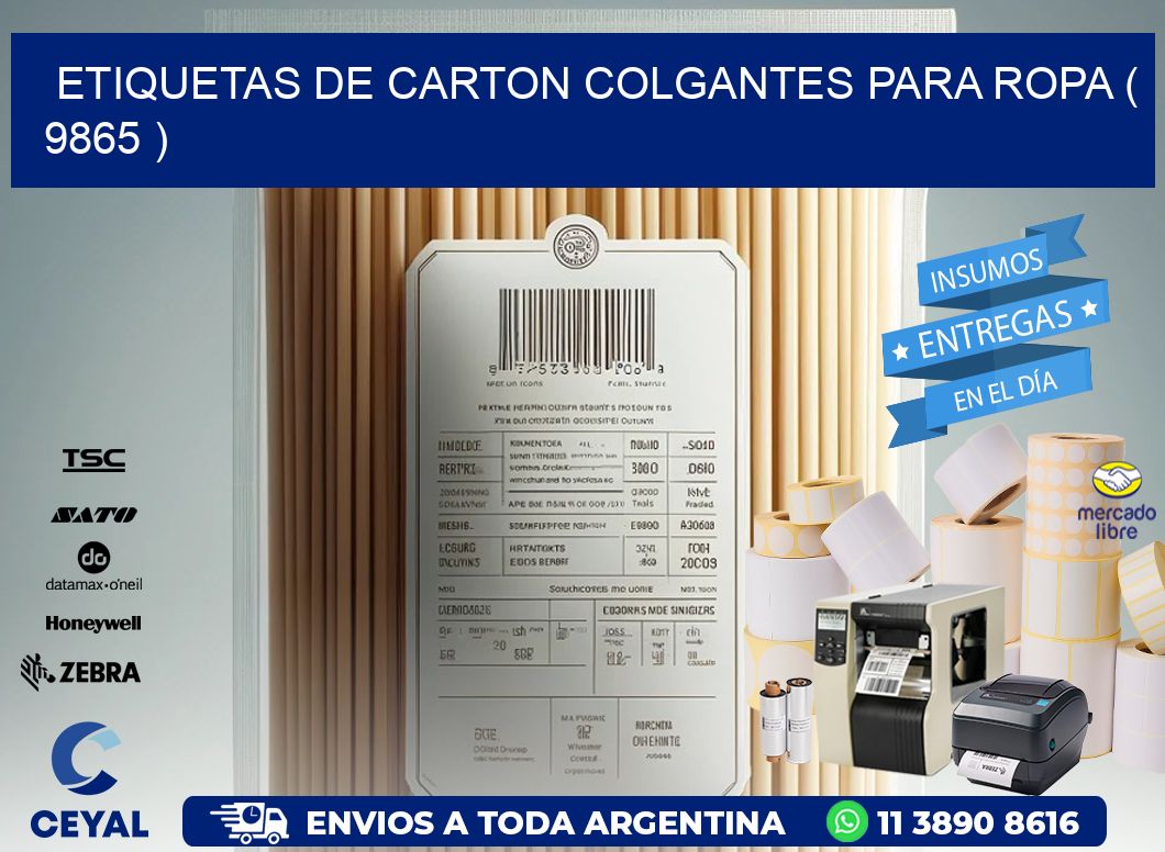 ETIQUETAS DE CARTON COLGANTES PARA ROPA ( 9865 )