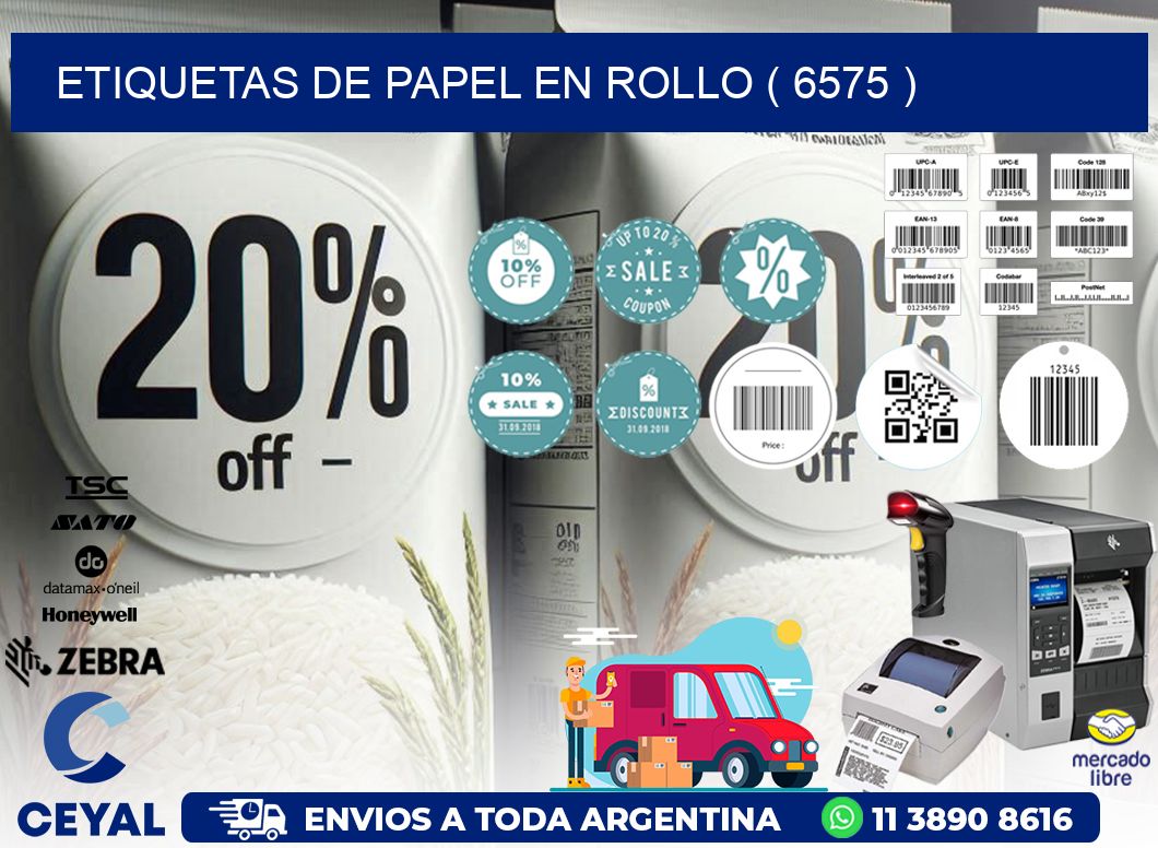 ETIQUETAS DE PAPEL EN ROLLO ( 6575 )