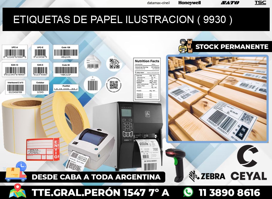 ETIQUETAS DE PAPEL ILUSTRACION ( 9930 )