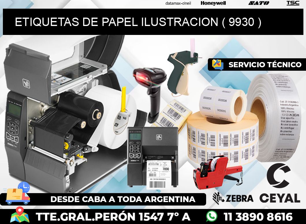 ETIQUETAS DE PAPEL ILUSTRACION ( 9930 )