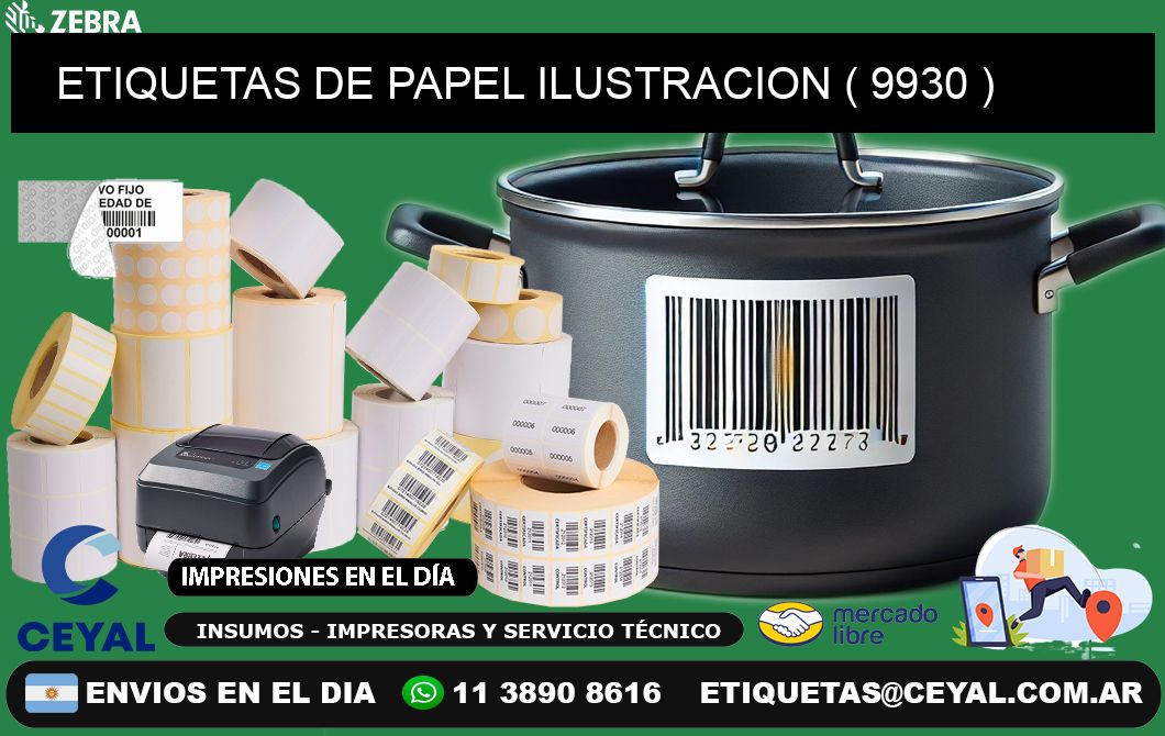 ETIQUETAS DE PAPEL ILUSTRACION ( 9930 )