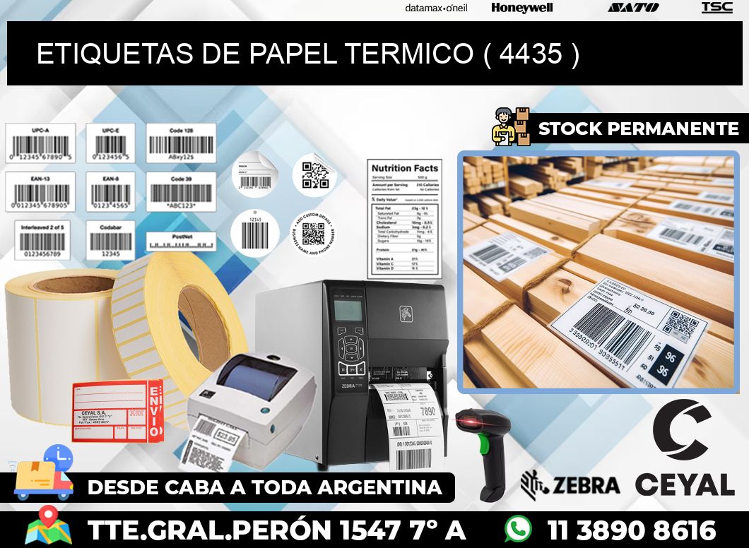 ETIQUETAS DE PAPEL TERMICO ( 4435 )