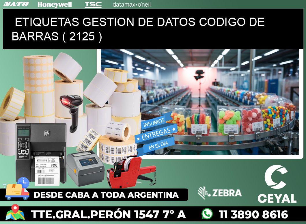 ETIQUETAS GESTION DE DATOS CODIGO DE BARRAS ( 2125 )