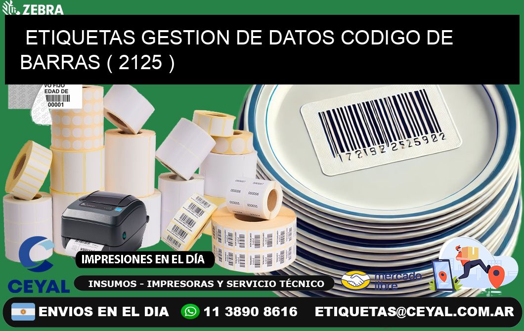 ETIQUETAS GESTION DE DATOS CODIGO DE BARRAS ( 2125 )