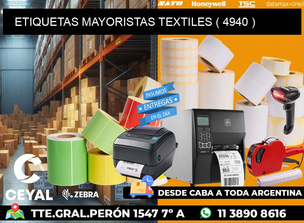 ETIQUETAS MAYORISTAS TEXTILES ( 4940 )