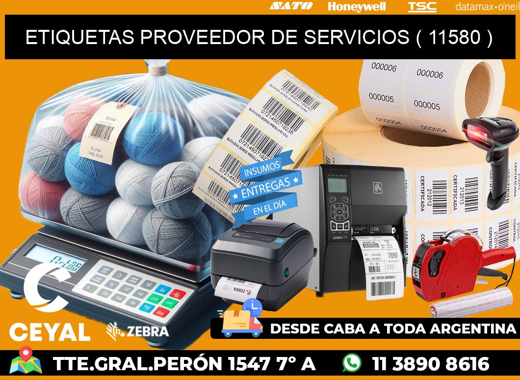 ETIQUETAS PROVEEDOR DE SERVICIOS ( 11580 )