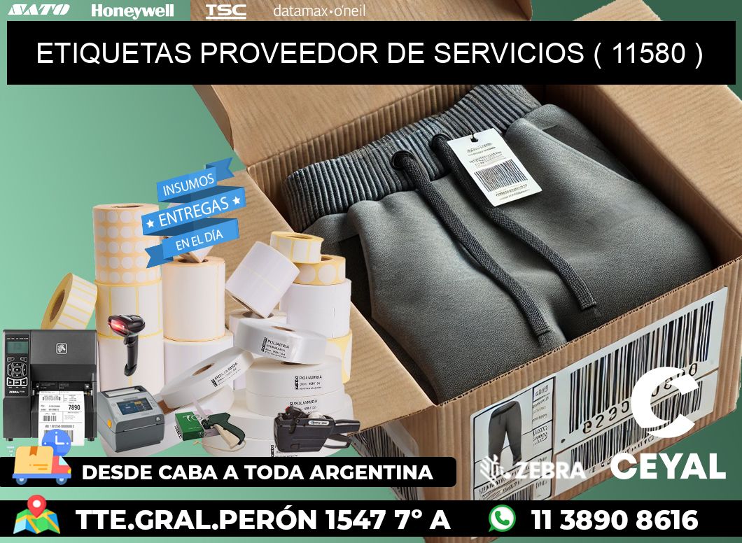 ETIQUETAS PROVEEDOR DE SERVICIOS ( 11580 )