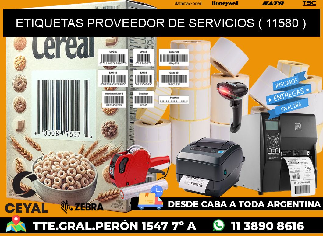 ETIQUETAS PROVEEDOR DE SERVICIOS ( 11580 )