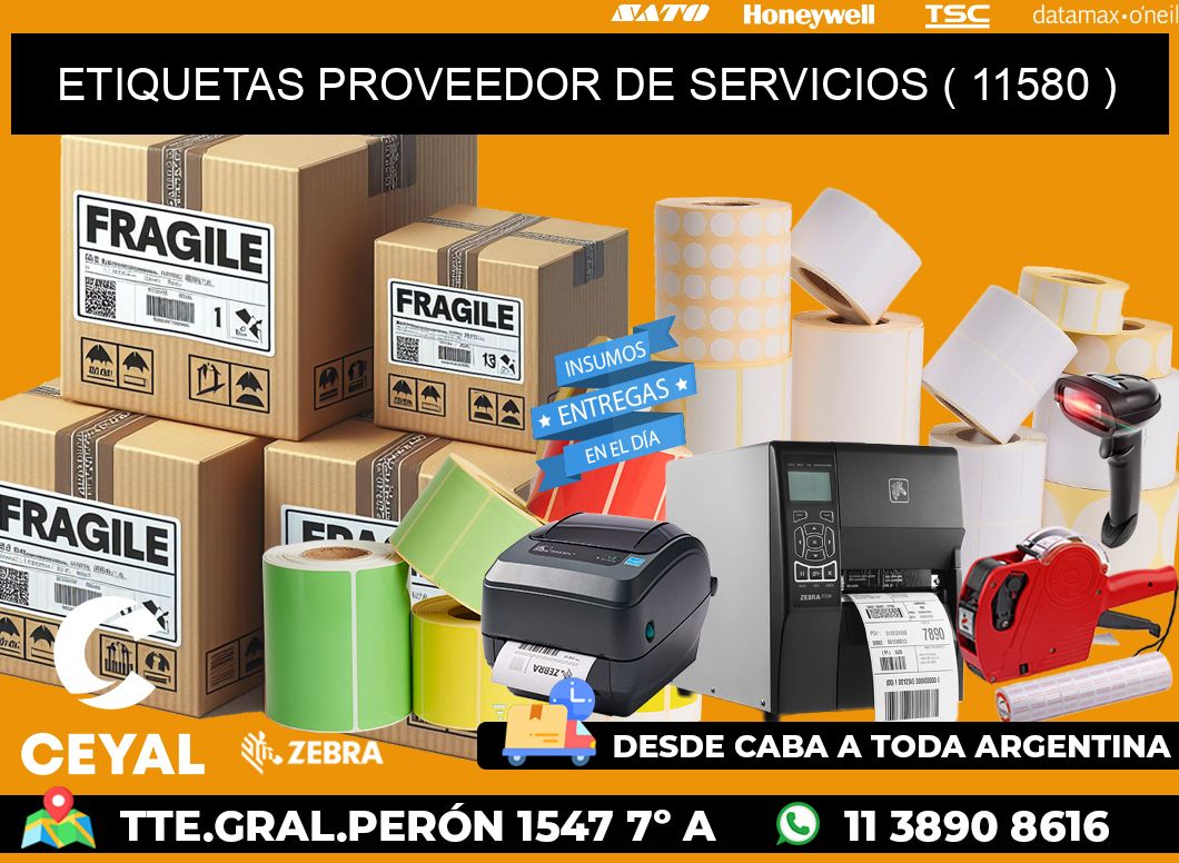 ETIQUETAS PROVEEDOR DE SERVICIOS ( 11580 )