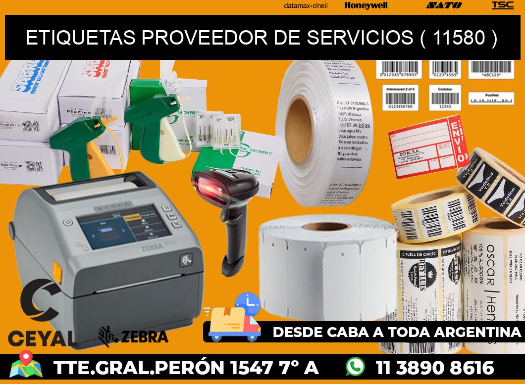 ETIQUETAS PROVEEDOR DE SERVICIOS ( 11580 )