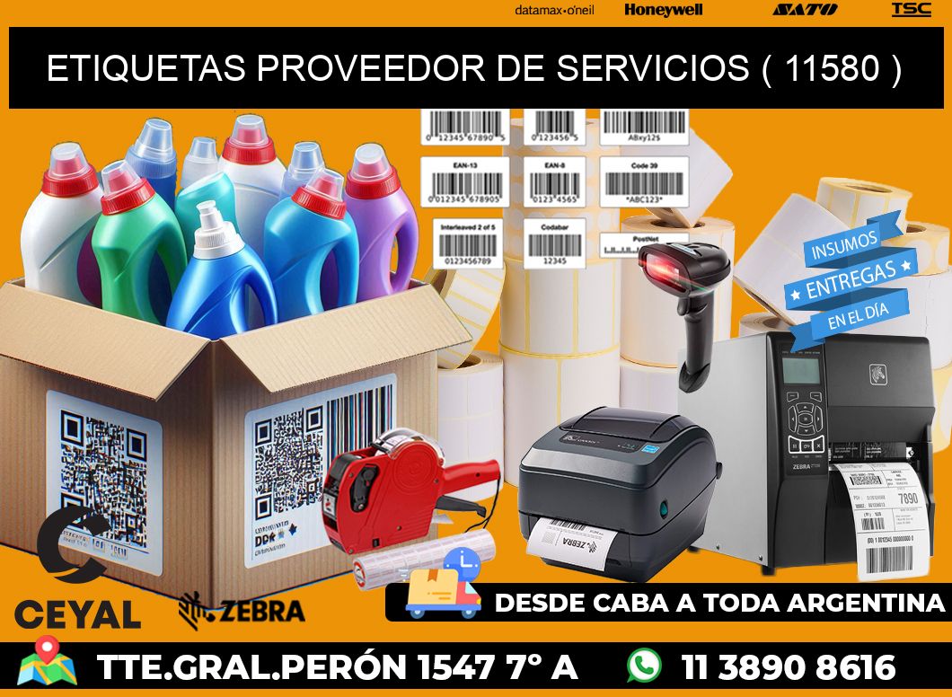 ETIQUETAS PROVEEDOR DE SERVICIOS ( 11580 )