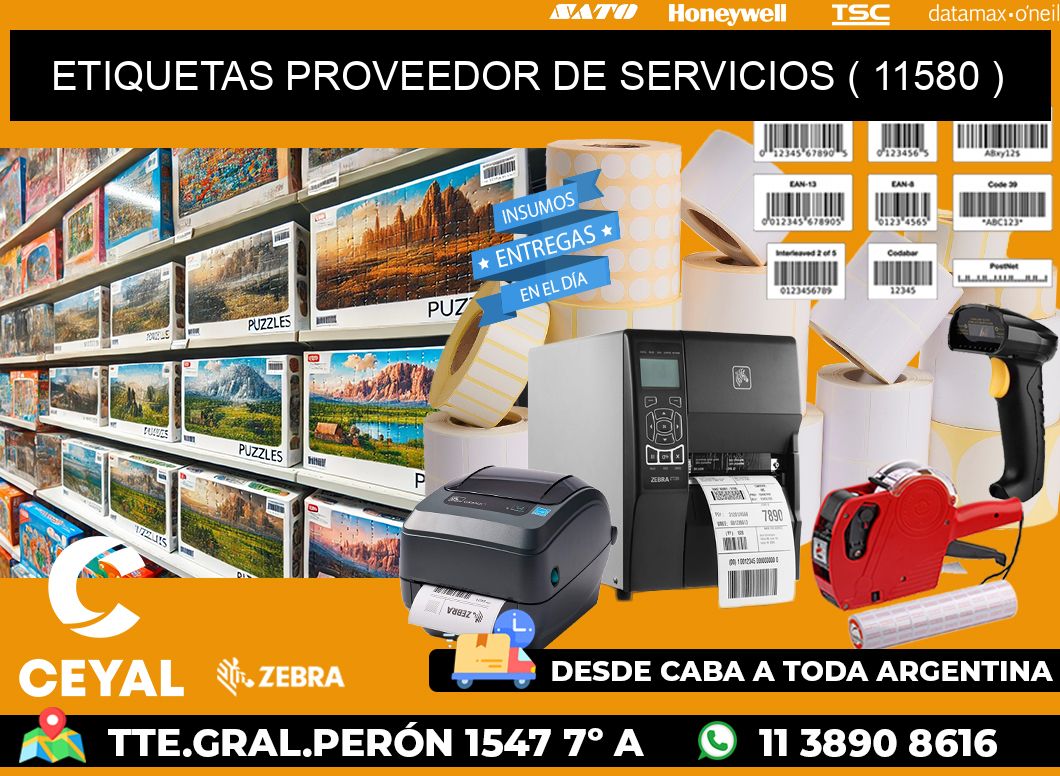 ETIQUETAS PROVEEDOR DE SERVICIOS ( 11580 )