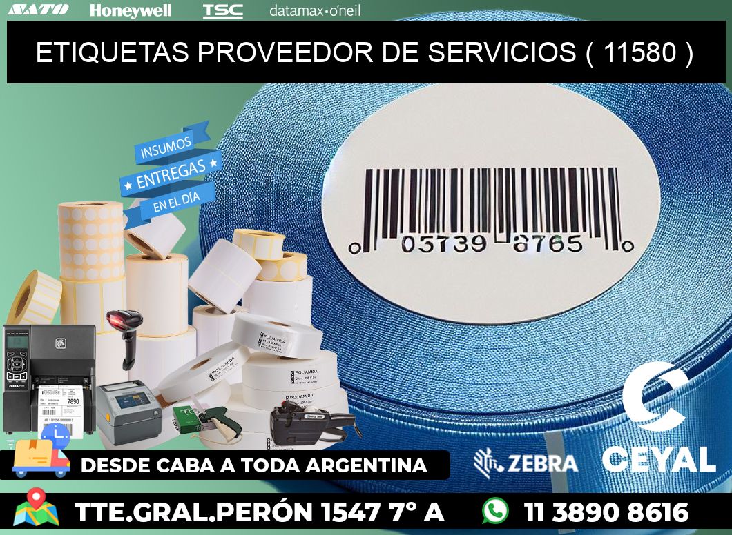 ETIQUETAS PROVEEDOR DE SERVICIOS ( 11580 )