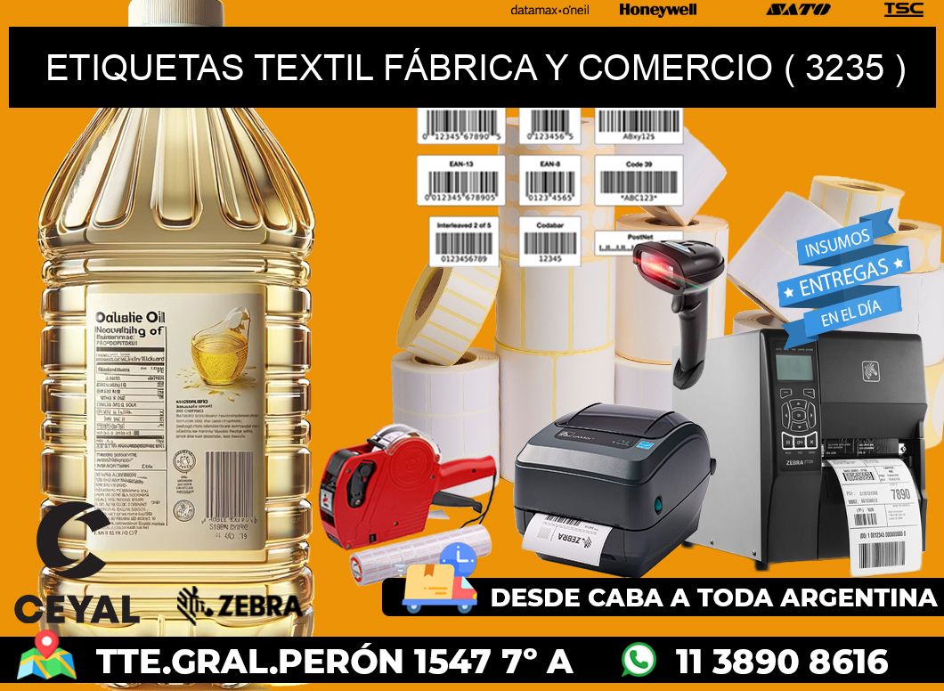 ETIQUETAS TEXTIL FÁBRICA Y COMERCIO ( 3235 )