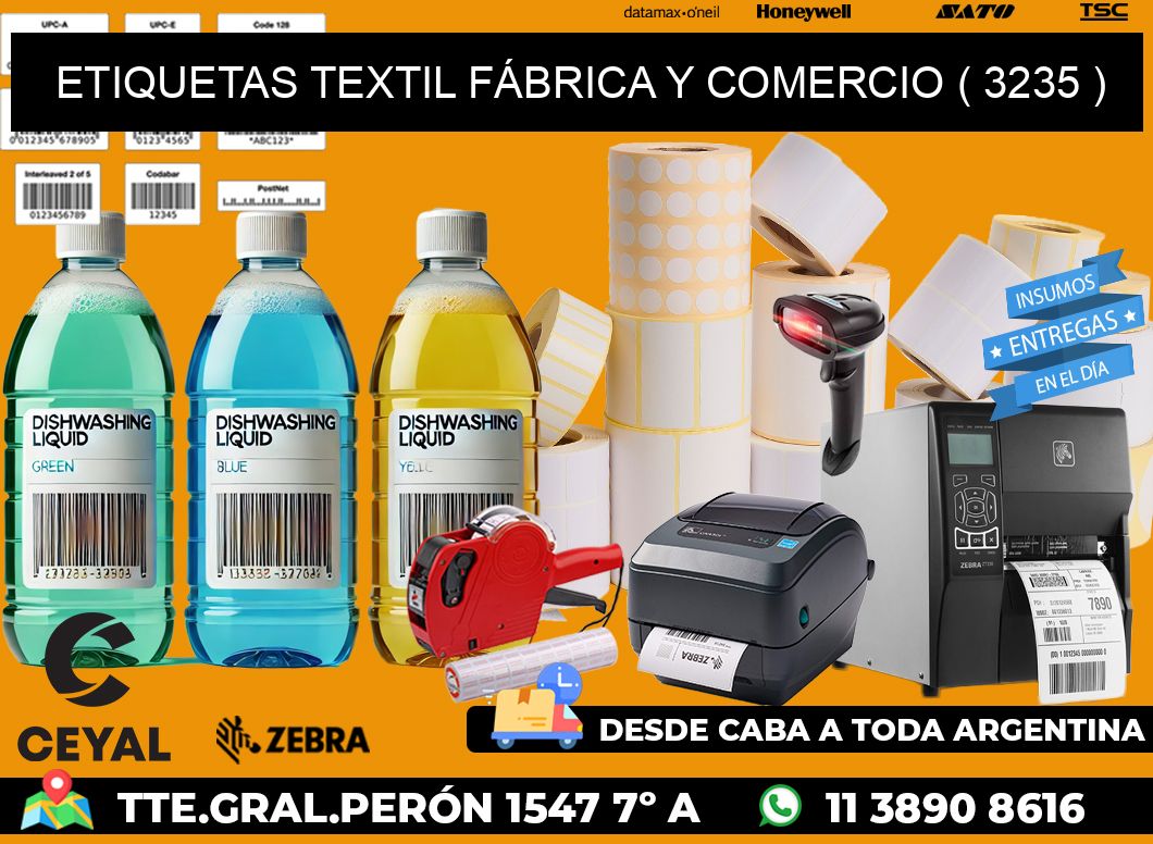 ETIQUETAS TEXTIL FÁBRICA Y COMERCIO ( 3235 )