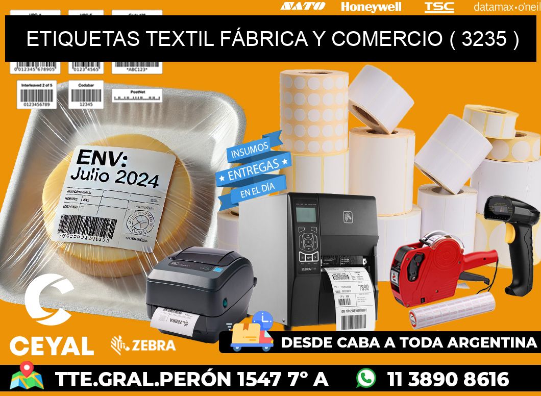 ETIQUETAS TEXTIL FÁBRICA Y COMERCIO ( 3235 )