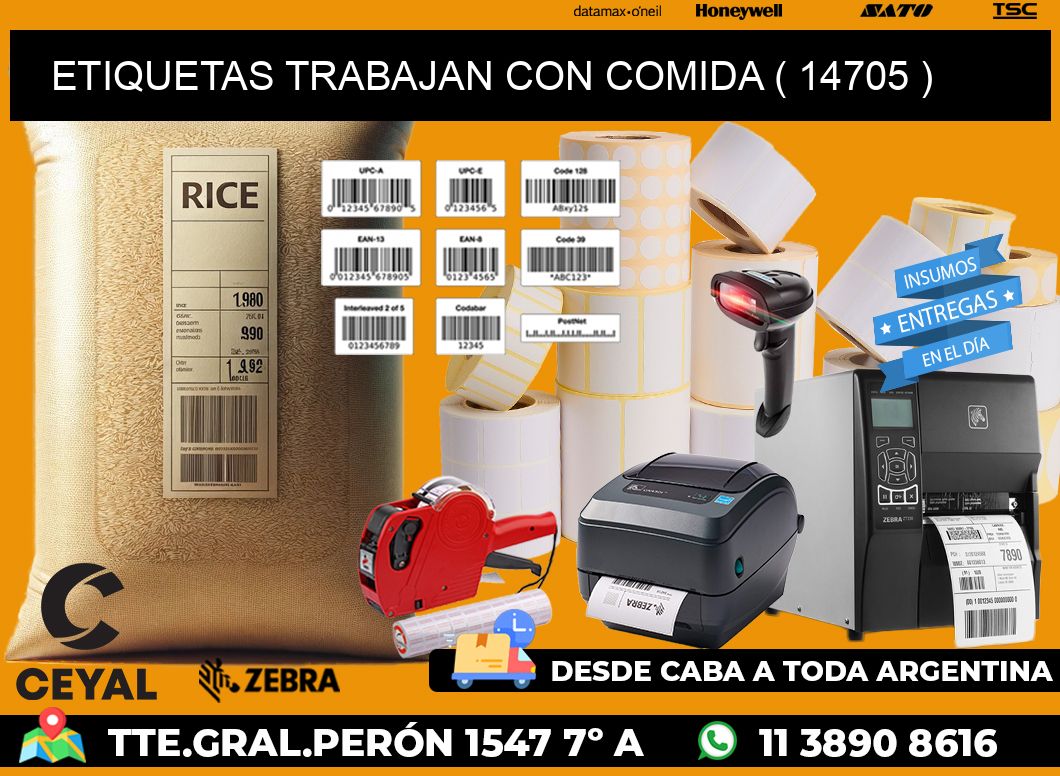 ETIQUETAS TRABAJAN CON COMIDA ( 14705 )