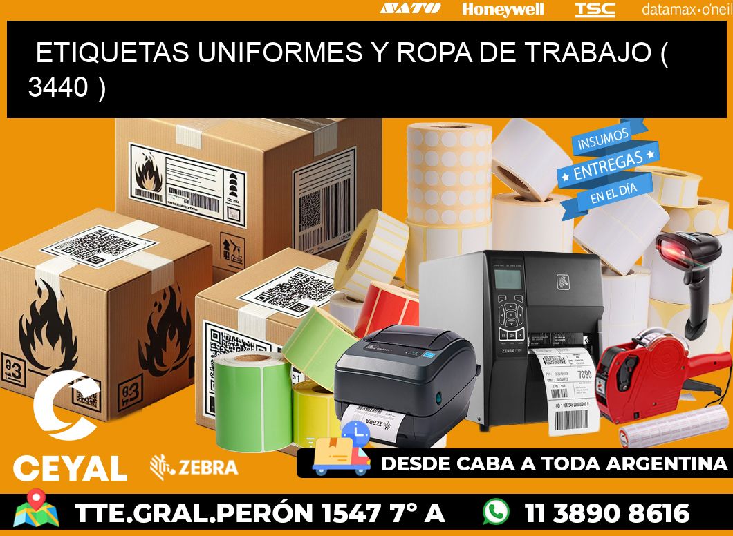ETIQUETAS UNIFORMES Y ROPA DE TRABAJO ( 3440 )