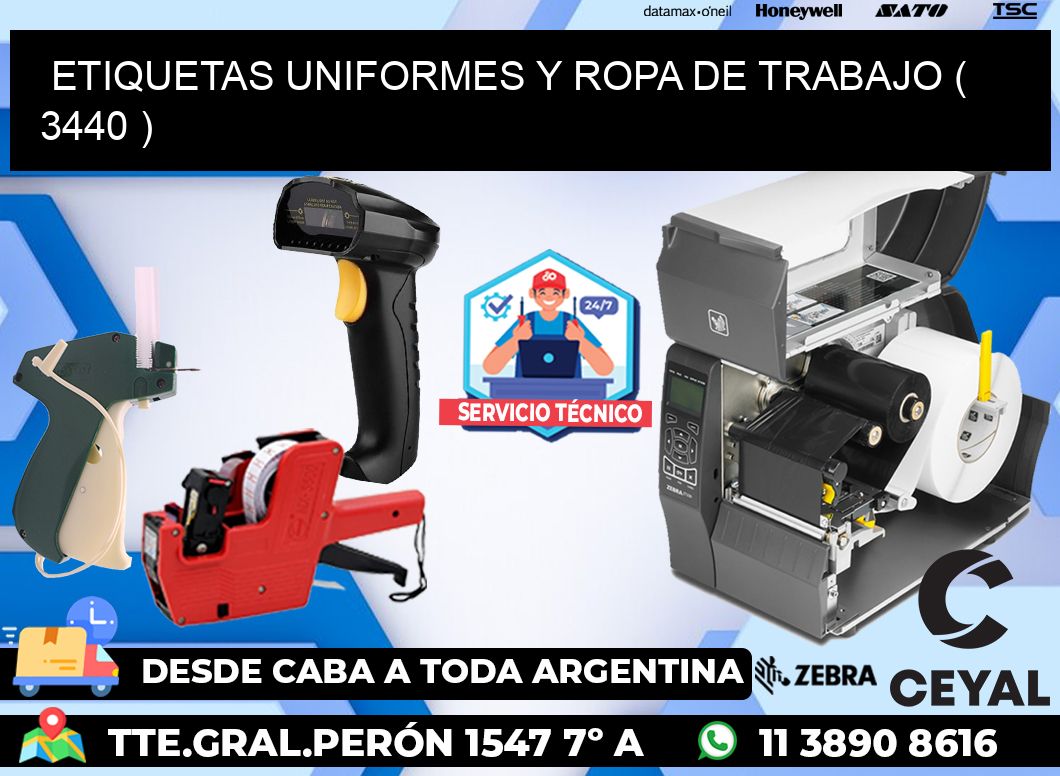 ETIQUETAS UNIFORMES Y ROPA DE TRABAJO ( 3440 )