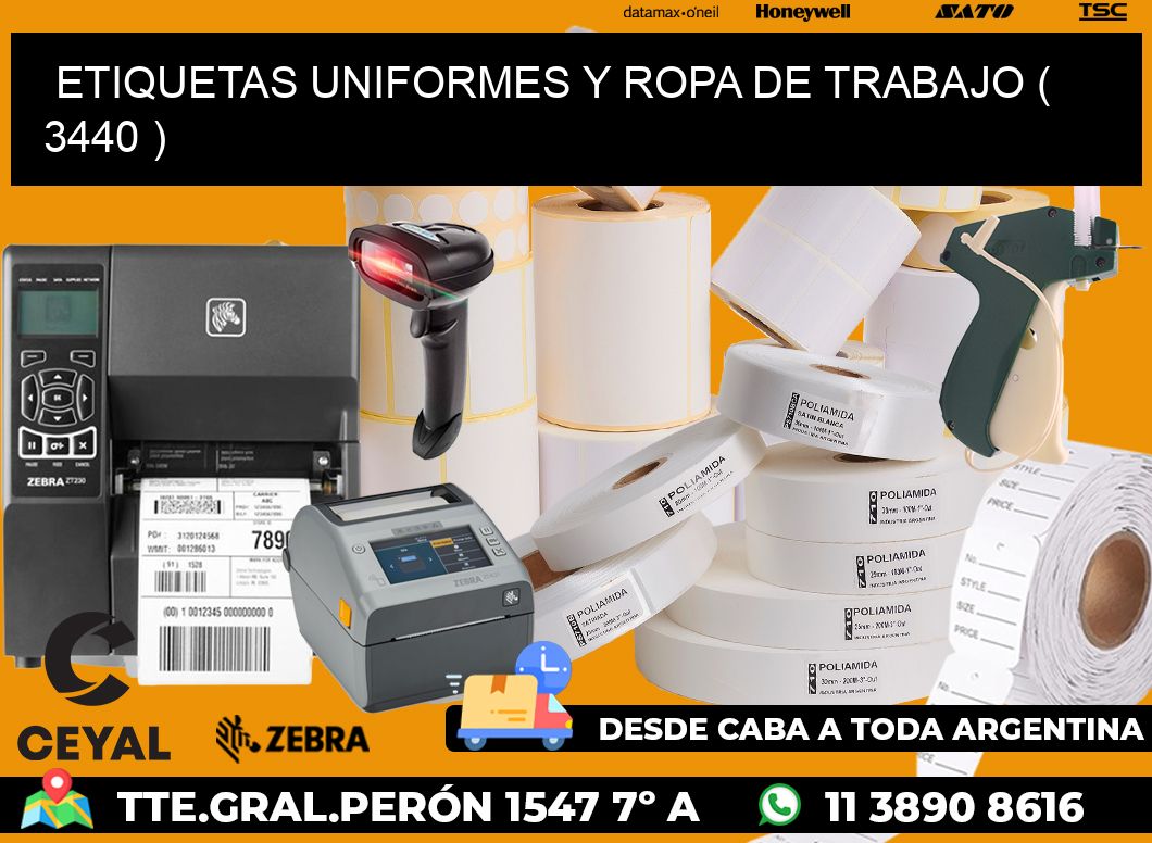 ETIQUETAS UNIFORMES Y ROPA DE TRABAJO ( 3440 )