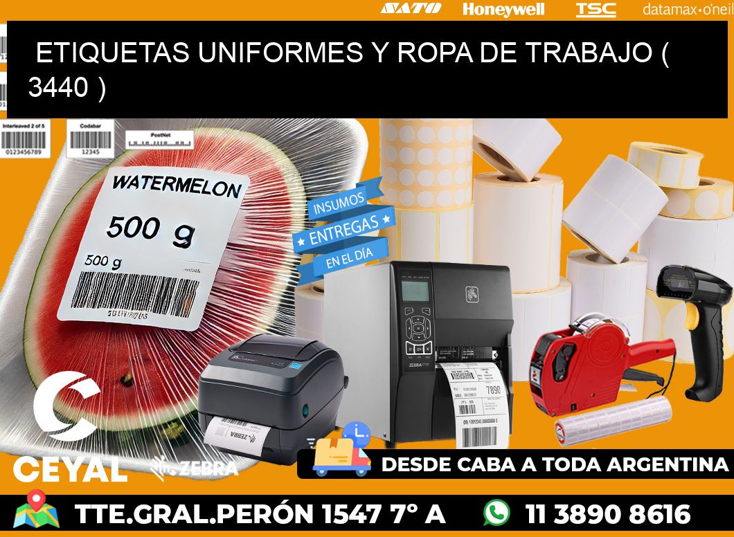 ETIQUETAS UNIFORMES Y ROPA DE TRABAJO ( 3440 )
