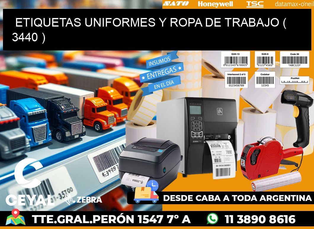 ETIQUETAS UNIFORMES Y ROPA DE TRABAJO ( 3440 )