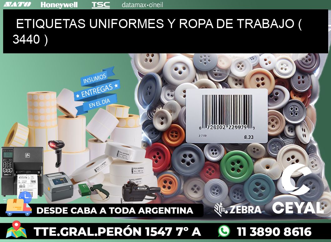 ETIQUETAS UNIFORMES Y ROPA DE TRABAJO ( 3440 )