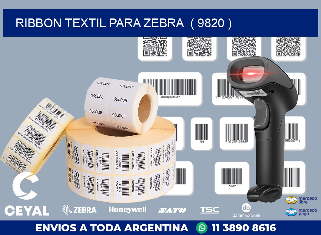 RIBBON TEXTIL PARA ZEBRA  ( 9820 )