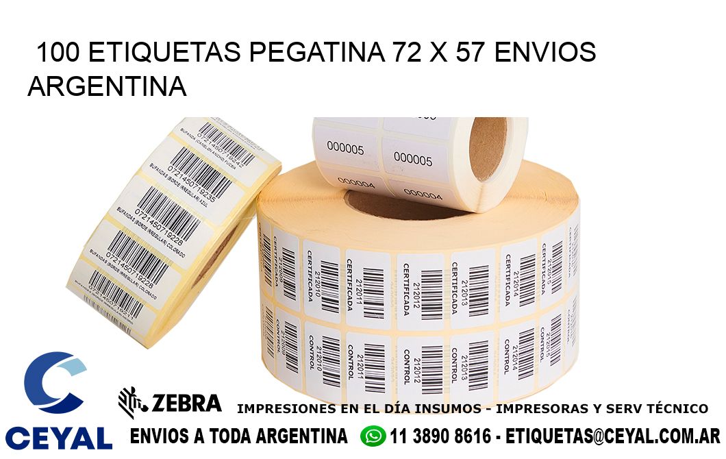 100 ETIQUETAS PEGATINA 72 x 57 ENVIOS ARGENTINA