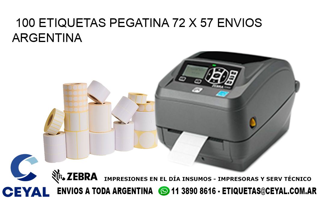 100 ETIQUETAS PEGATINA 72 x 57 ENVIOS ARGENTINA