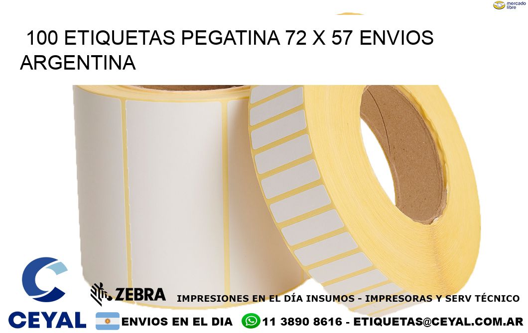 100 ETIQUETAS PEGATINA 72 x 57 ENVIOS ARGENTINA