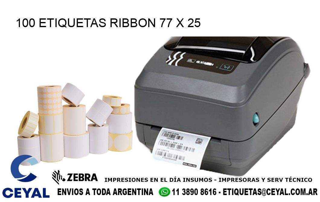 100 ETIQUETAS RIBBON 77 x 25