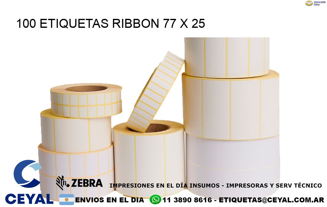 100 ETIQUETAS RIBBON 77 x 25