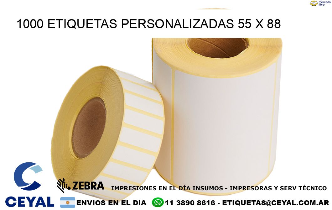 1000 ETIQUETAS PERSONALIZADAS 55 x 88