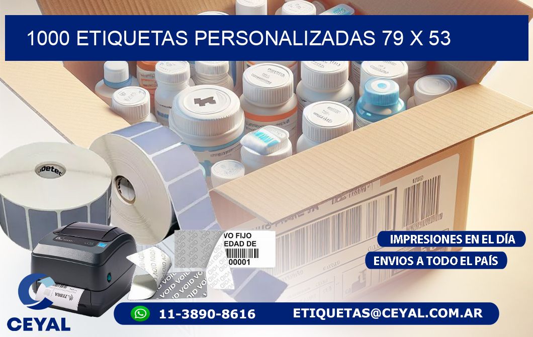 1000 ETIQUETAS PERSONALIZADAS 79 x 53