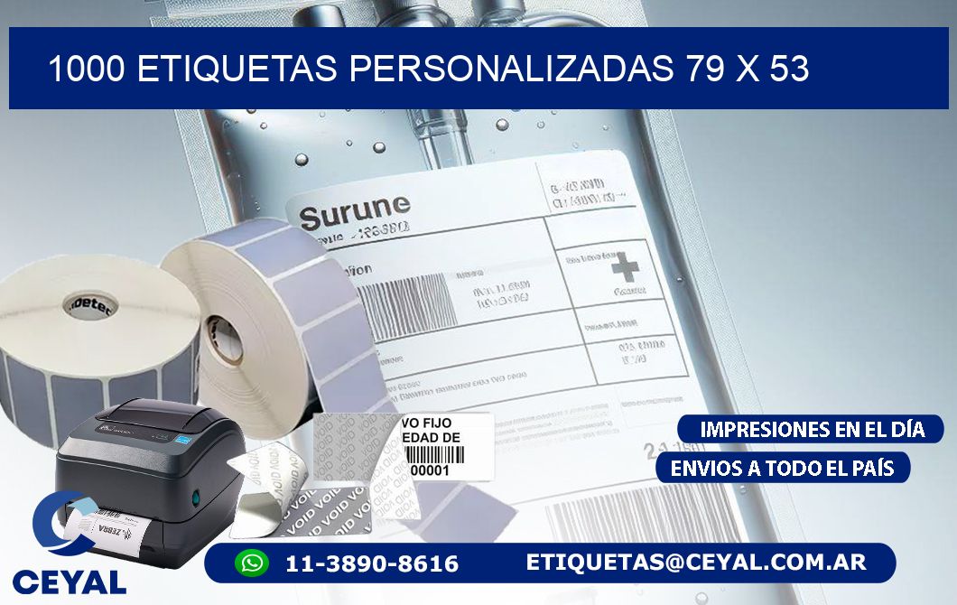 1000 ETIQUETAS PERSONALIZADAS 79 x 53