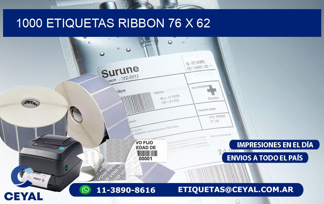 1000 ETIQUETAS RIBBON 76 x 62