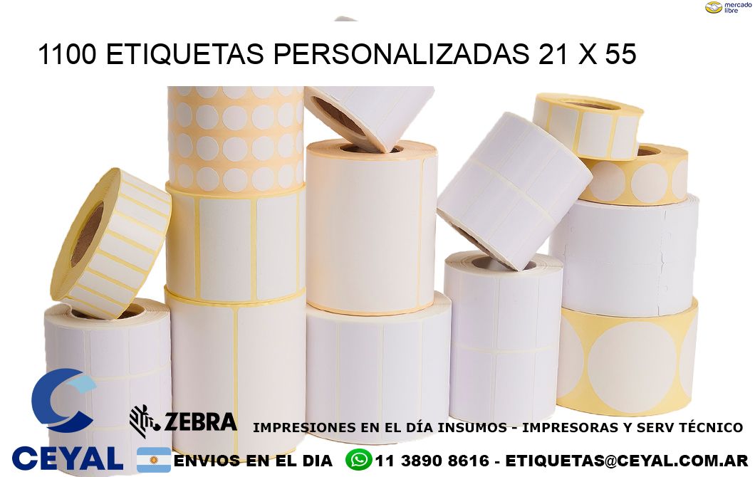 1100 ETIQUETAS PERSONALIZADAS 21 x 55