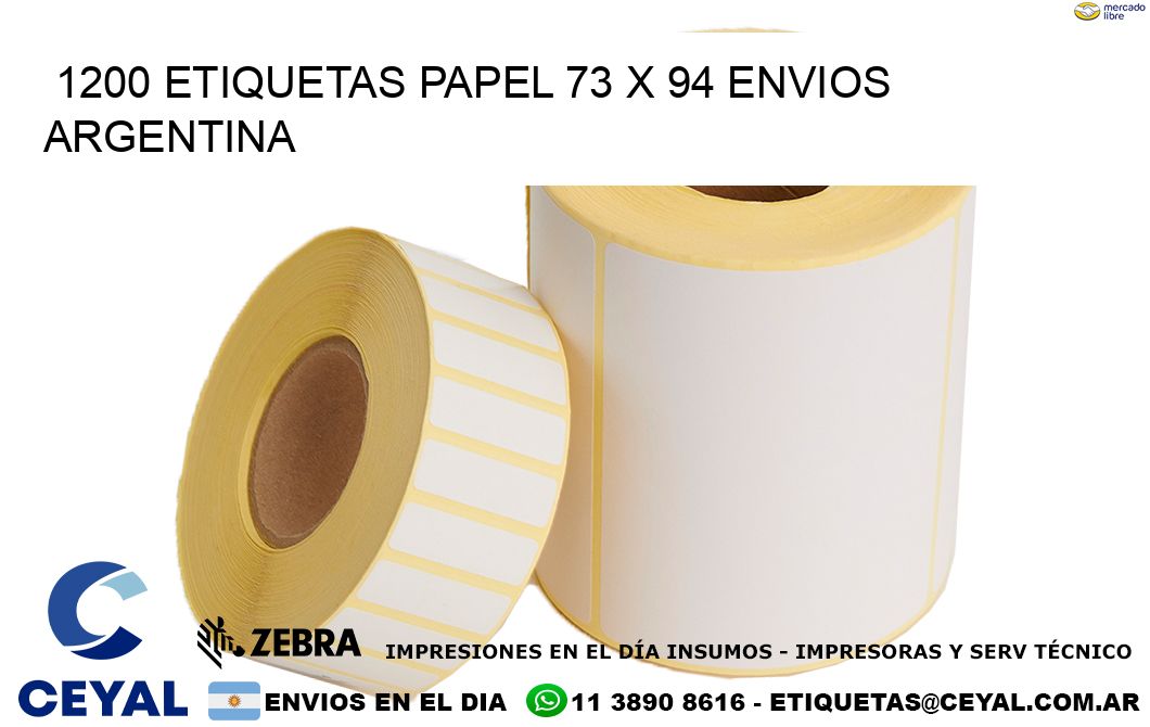 1200 ETIQUETAS PAPEL 73 x 94 ENVIOS ARGENTINA