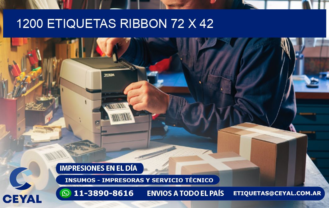 1200 ETIQUETAS RIBBON 72 x 42