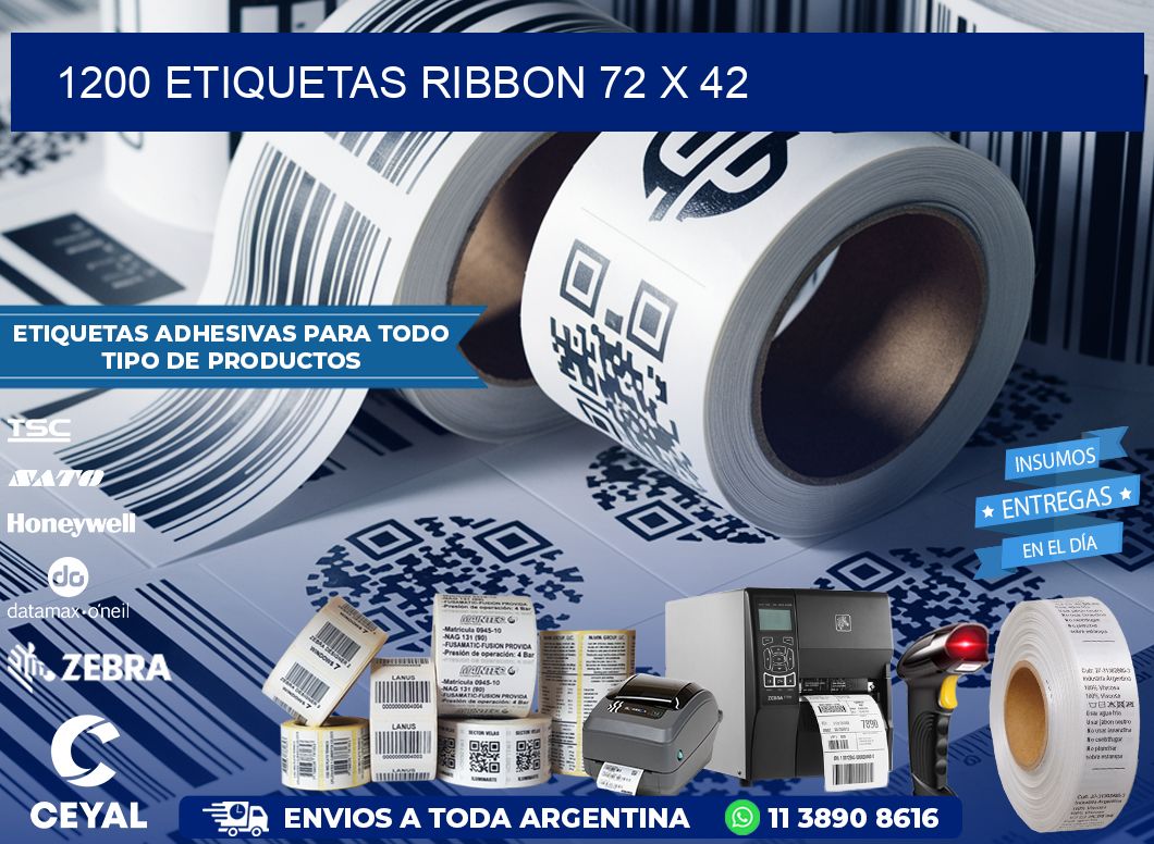 1200 ETIQUETAS RIBBON 72 x 42