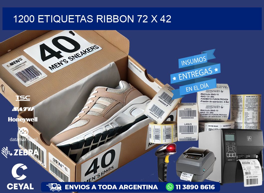 1200 ETIQUETAS RIBBON 72 x 42