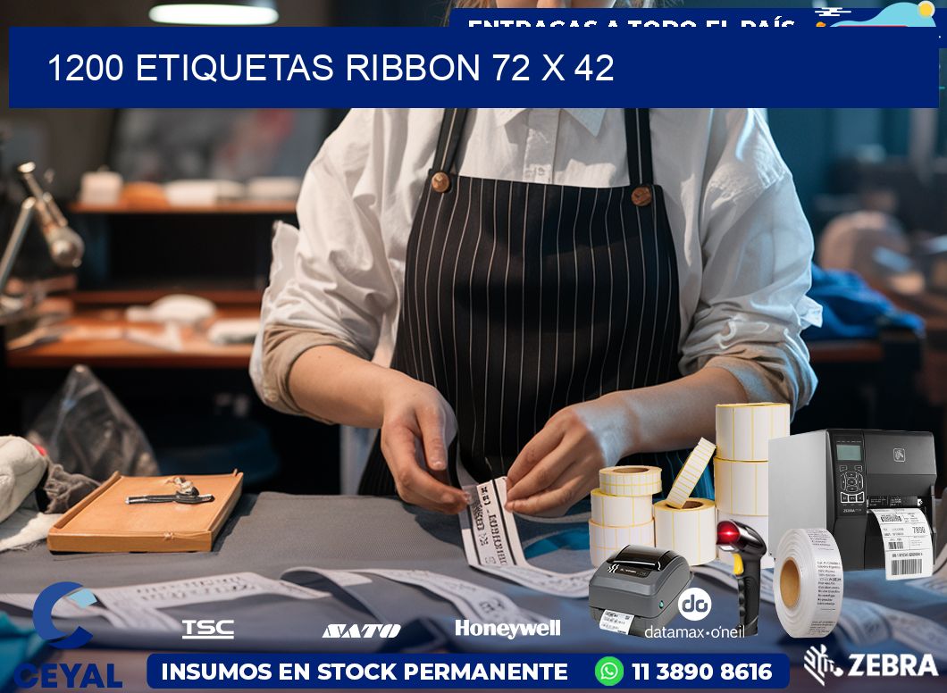 1200 ETIQUETAS RIBBON 72 x 42