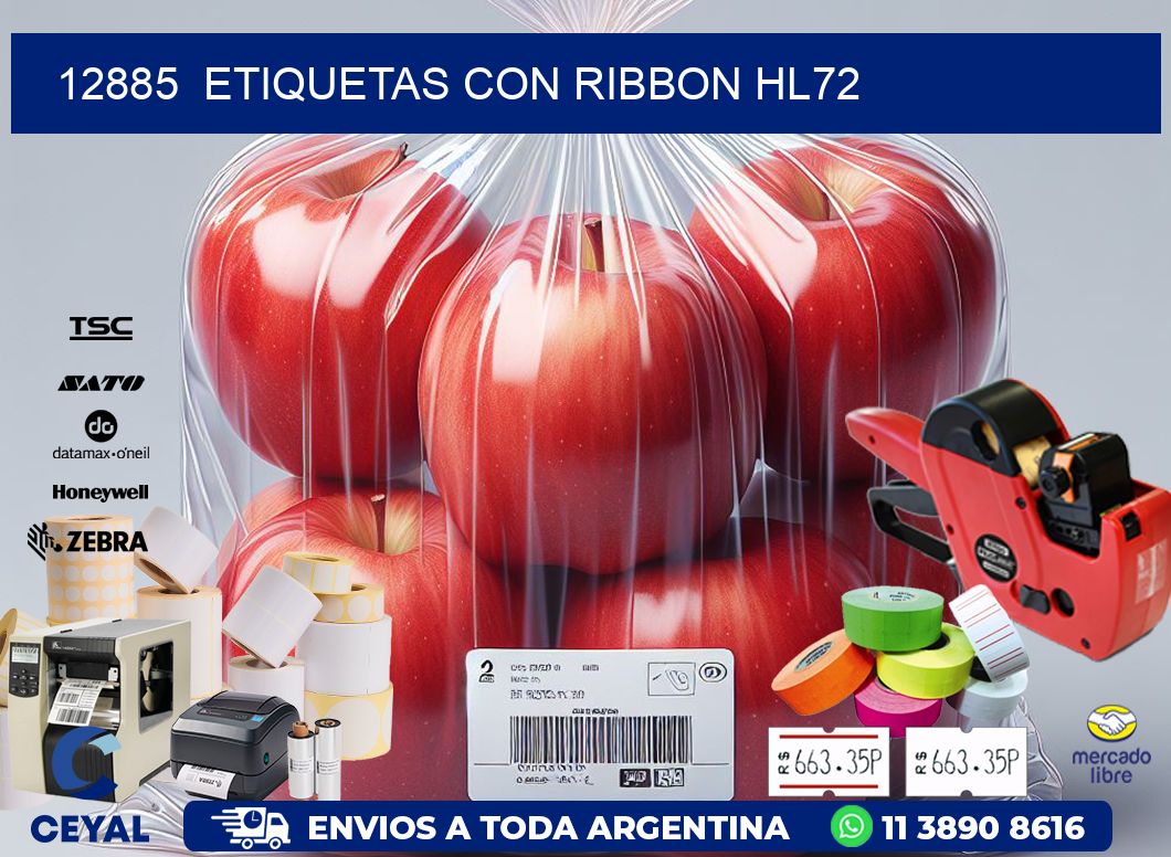 12885  ETIQUETAS CON RIBBON HL72