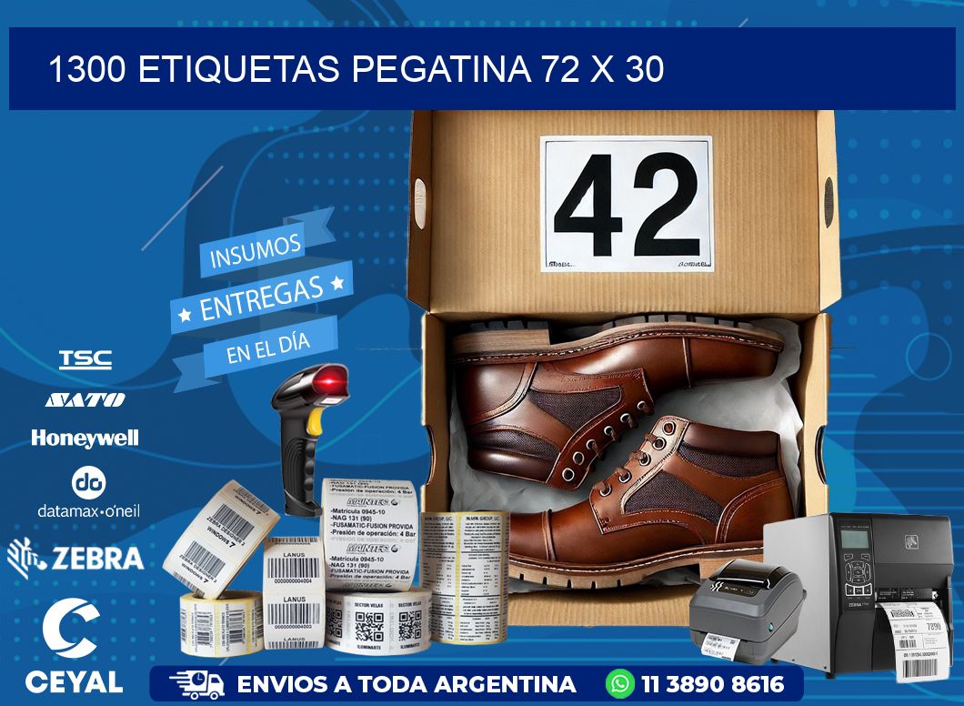 1300 ETIQUETAS PEGATINA 72 x 30